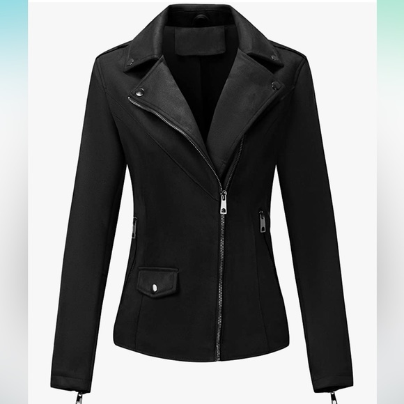 Bellivera Faux Suede Moto Jacket Black XXL - Picture 1 of 5